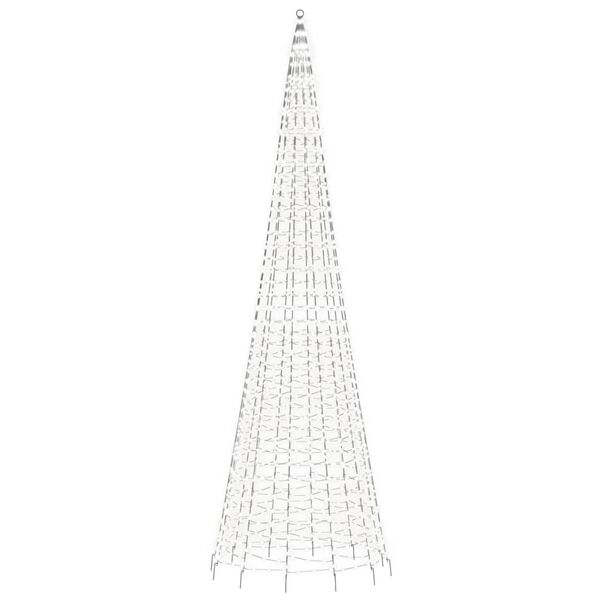 vidaXL LED j&otilde;ulupuu lipuvardal, k&uuml;lm valge, 1534 LEDi, 500 cm