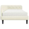 vidaXL Nurgavoodi raam madratsiga peaga cream 90 x 190 cm Samet