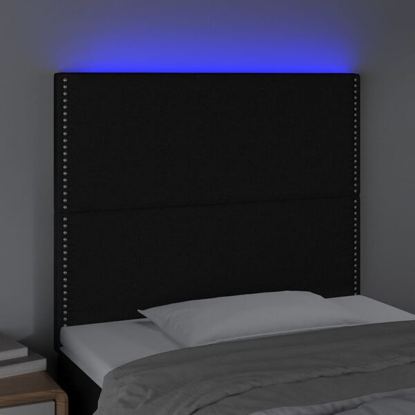 vidaXL LED-voodipeats, must, 80x5x118/128 cm, kangas