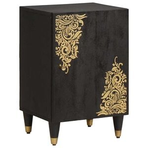 vidaXL Vannitoa kapp uksega Must 38 x 33 x 58 cm Tugev mango puu