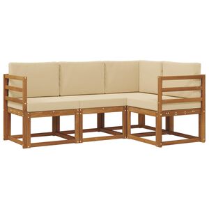 vidaXL V&auml;li diivanikomplekt padjaga 4 pcs Looduslik ja beež