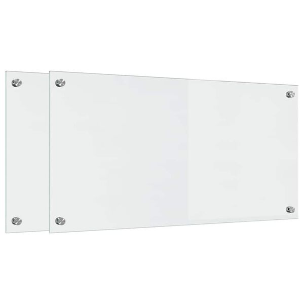 vidaXL K&ouml;gi Splashback 2 pcs L&auml;bipaistev 80 x 40 cm karastatud klaas