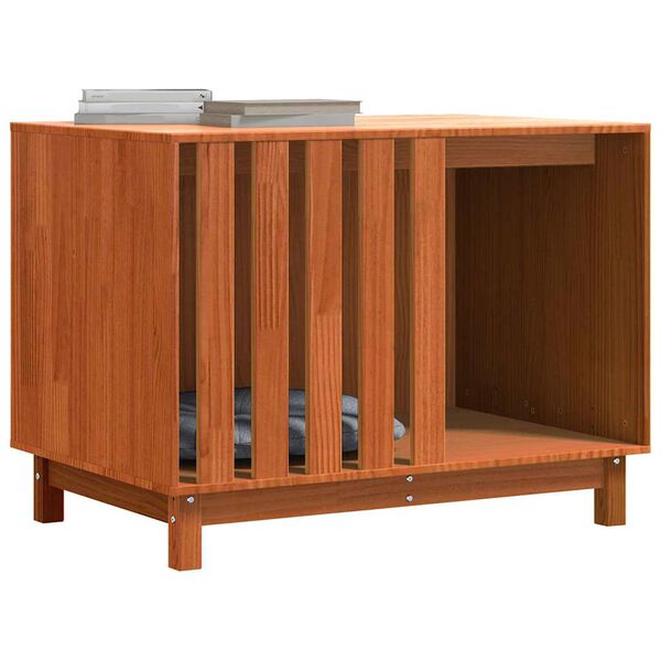 vidaXL Koerakuut ladustamisega Vahapruun 90 x 60 x 67 cm Tahke m&auml;nd