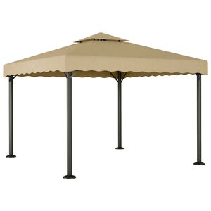 vidaXL varikatus, pruunikashall, 3 x 3 m, alumiinium ja teras