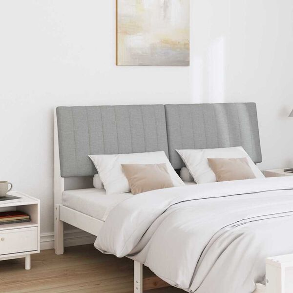 vidaXL Polsterdatud voodiots Helehall 150 cm Tahke m&auml;nd