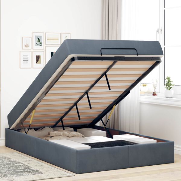 vidaXL Voodiraam madratsiga madratsiga 2 pcs H&auml;mar Hall Samet