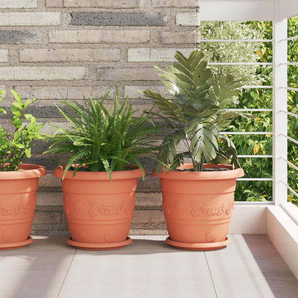 vidaXL Taimepotid 6 pcs Kohviroosa &Oslash; 26 x 21.5 cm Plastmass