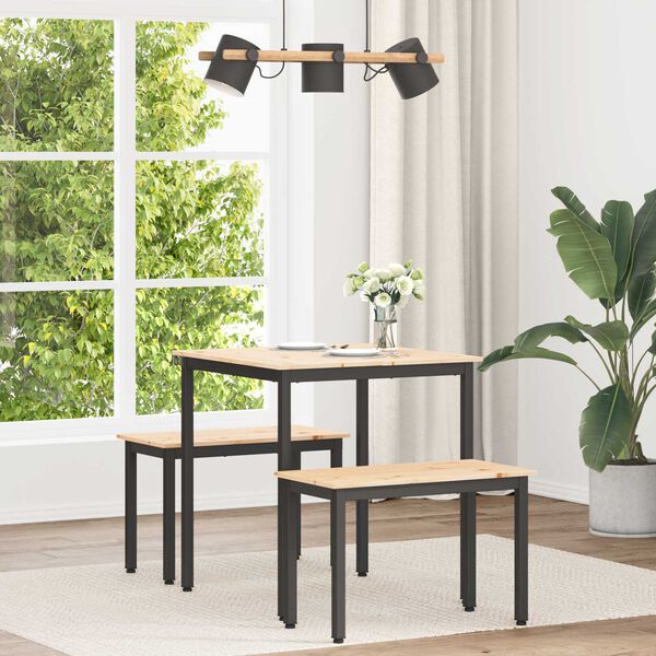 vidaXL S&ouml;&ouml;gilaud Neutraalne 70 x 70 x 75 cm Tahke m&auml;nd