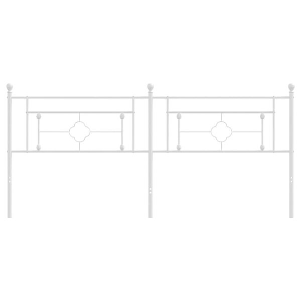 vidaXL metallist vahetatav voodipeats, valge, 193 cm