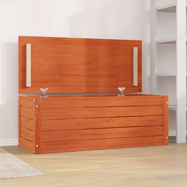 vidaXL Salvestuskarp uksega Vahapruun 89 x 36,5 x 33 cm Tahke m&auml;nd