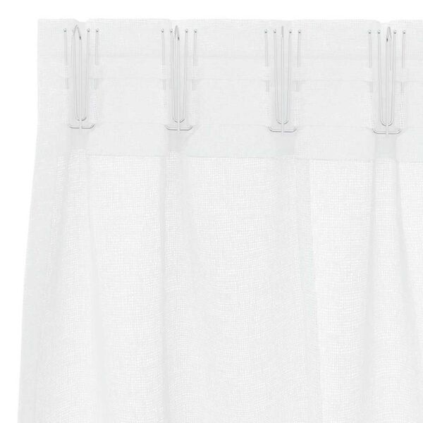 vidaXL Voile Kardin kardinatega 2 pcs Valge 225 x 140 cm Polüester