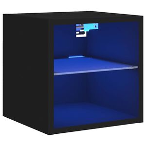 vidaXL teleri seinakapp LED-tuledega, must, 30 x 28,5 x 30 cm