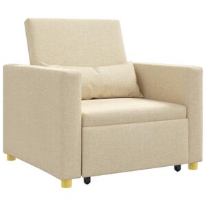 vidaXL L&uuml;kandvoodi &uuml;hele inimesele cream 90 x 165 x 87 cm kangas