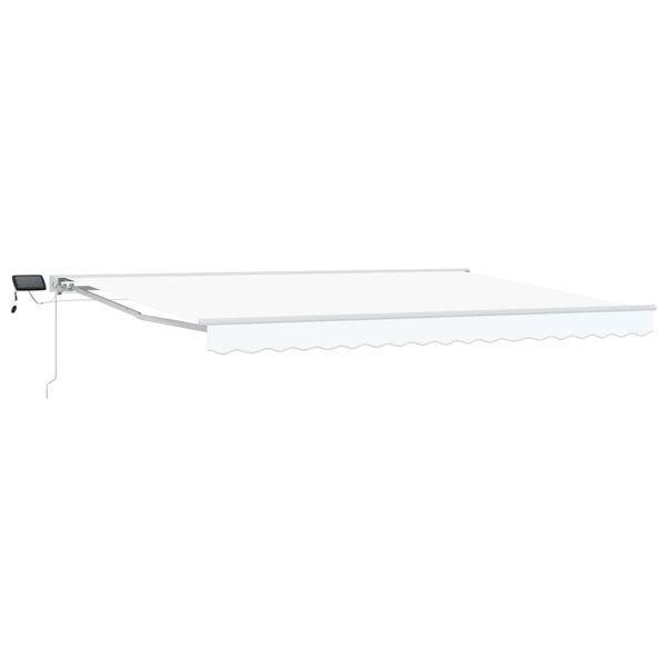vidaXL Manuaalne varikatus LED-idega Valge 4 x 2 m