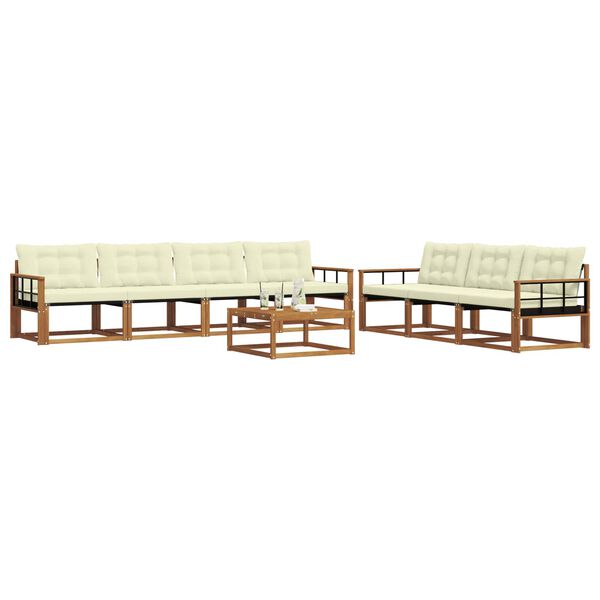 vidaXL V&auml;li diivanikomplekt padjaga 8 pcs Looduslik ja kreem