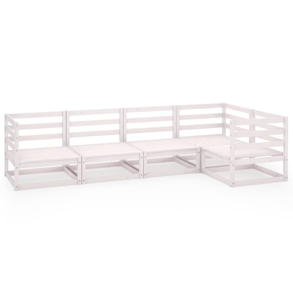 vidaXL 5-osaline aiam&ouml;&ouml;blikomplekt, valge, m&auml;nnipuit