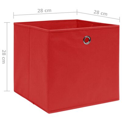 vidaXL mittekootud kangast hoiukastid 10 tk, 28 x 28 x 28 cm, punane