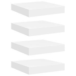 vidaXL seinariiulid, 4 tk, valge, 23 x 23,5 x 3,8 cm MDF