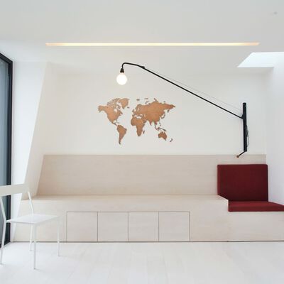 MiMi Innovations puidust seina maailmakaart, "Luxury" pruun, 90x54 cm
