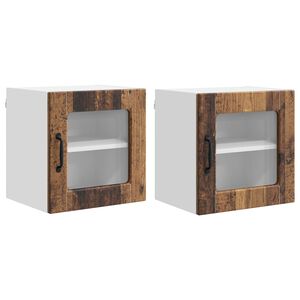 vidaXL Seinaklaasikapp PORTO 2 pcs Vana puit 40 x 31 x 40 cm Tehispuit