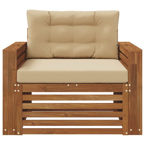 vidaXL V&auml;li diivanikomplekt Tugev akaatsiapuit ja pol&uuml;ester Neutraalne