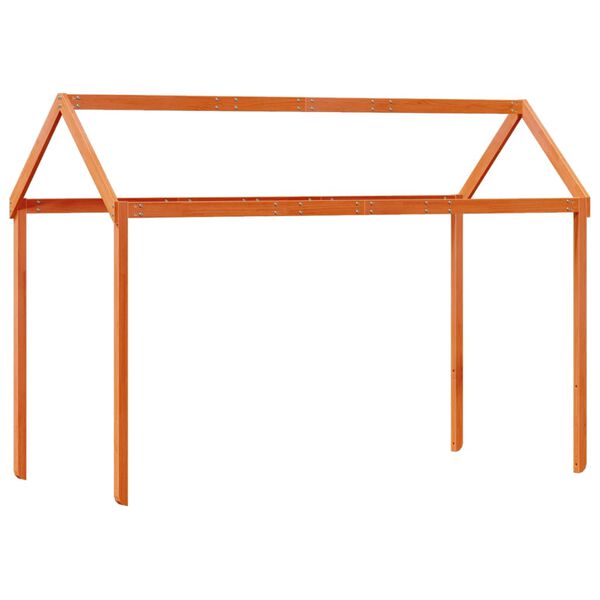 vidaXL lastevoodi katus, vahapruun, 217 x 95,5 x 159 cm, männipuit