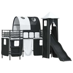 vidaXL Laste Lofti Voodi Raam Must 74,5 x 190 cm Metall