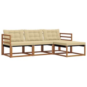 vidaXL V&auml;li diivanikomplekt padjaga 4 pcs Looduslik ja beež