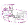 vidaXL riiuliga voodi ilma madratsita, vahapruun, 100x200cm, m&auml;nnipuit