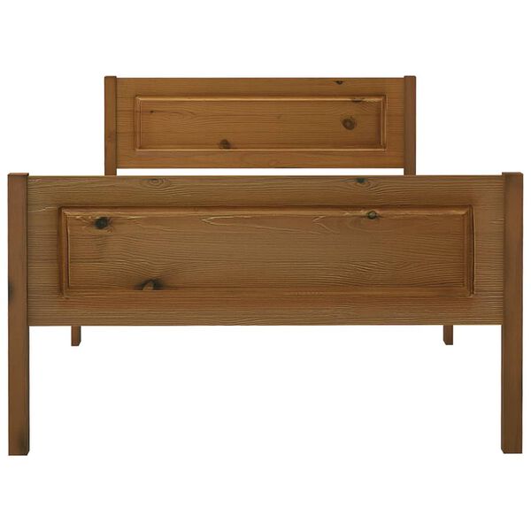 vidaXL voodiraam, männipuit, meekarva, 100x200 cm