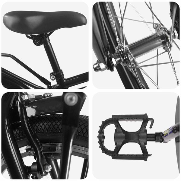 vidaXL Laste Bike 18 Tolli 5-7 aastastele Must