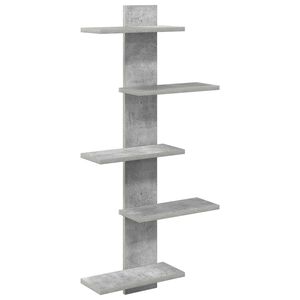 vidaXL Seina h&otilde;ljumine riiul Betoonhall 48,5 x 15 x 101 cm Tehispuit