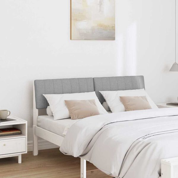 vidaXL Polsterdatud voodiots Helehall 140 cm Tahke m&auml;nd