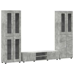 vidaXL Telerikapi komplekt sahtliga FLORIN 3 pcs Betoonhall Tehispuit