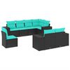 vidaXL 8-osaline aiadiivanikomplekt patjadega, must pol&uuml;rotang