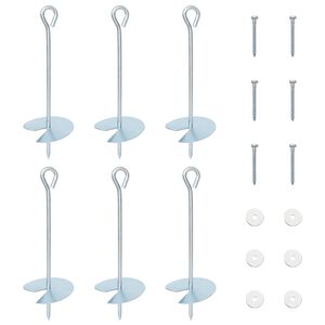 vidaXL Muldade ankurdus 6 pcs H&otilde;bedane &Oslash;10 x 30 cm