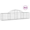 vidaXL kaarekujulised gabioonkorvid 13 tk, 200x30x40/60 cm, raud