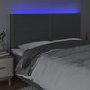 vidaXL LED-voodipeats, tumehall, 200x5x118/128 cm, kangas