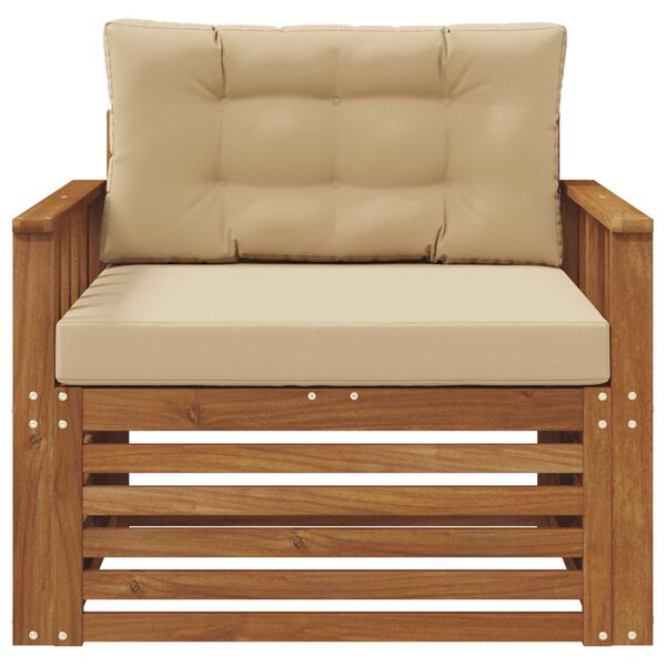 vidaXL V&auml;li diivanikomplekt Tugev akaatsiapuit ja pol&uuml;ester Neutraalne