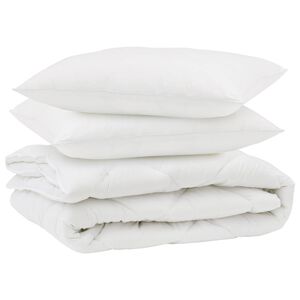 vidaXL Suletekk padjaga 3 pcs Valge Mikrofiiber