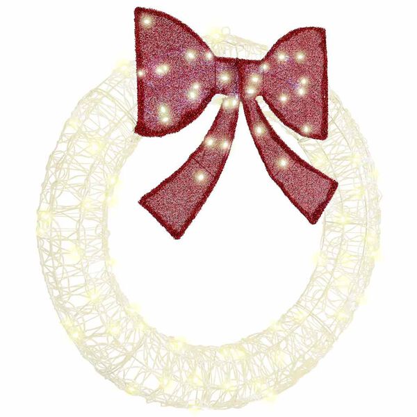 vidaXL K&uuml;&uuml;nlajalg koos 80 LED-iga Soe valge 92 x 92 x 9,5 cm Akr&uuml;&uuml;l