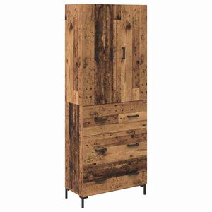 vidaXL K&otilde;rgushein sahtliga Vana puit 69,5 x 34 x 180 cm Tehispuit