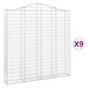vidaXL kaarekujulised gabioonkorvid 9 tk, 200x30x200/220 cm, raud