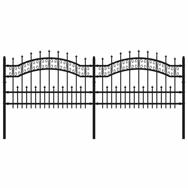 vidaXL aiapiire odaotsaga, must, 240 x 75 cm, pulberv&auml;rvitud teras