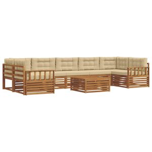 vidaXL V&auml;li diivanikomplekt padjaga 8 pcs Looduslik ja beež
