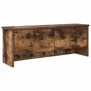 vidaXL Seinale kinnitatav riidepuu Suitsetatud tamm 80 x 20 x 30 cm