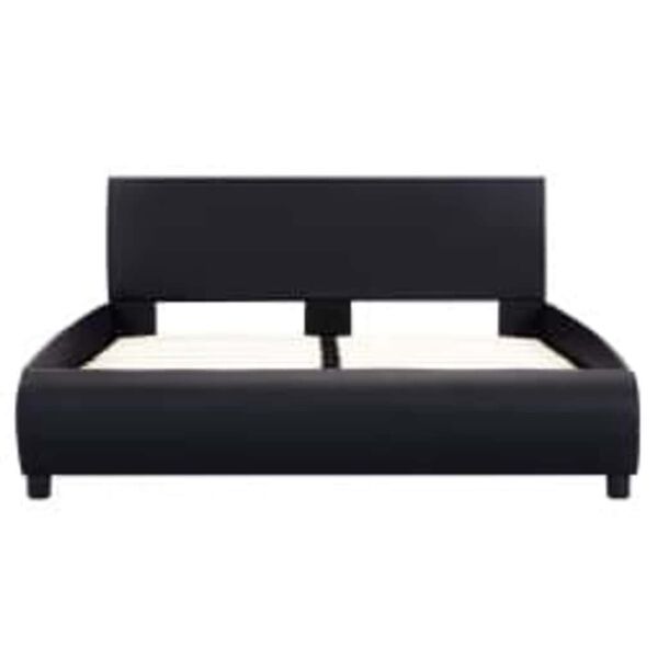 vidaXL voodiraam LEDiga must kunstnahast 140 x 200 cm