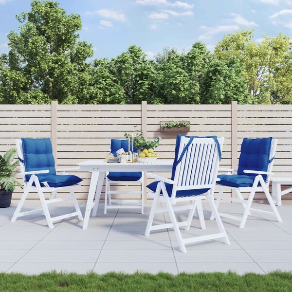 vidaXL madala seljatoega toolipadjad 4 tk, s&uuml;gavsinine, oxford kangas