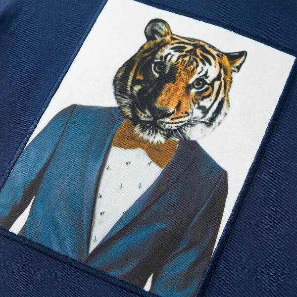 Laste T-s&auml;rk, l&uuml;hikeste varrukatega, tumesinine, 104