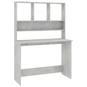 vidaXL kirjutuslaud riiulitega betoonhall 110x45x157 cm puitlaastplaat